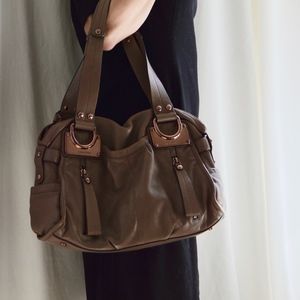 Brown, Leather B. Makowsky Handbag